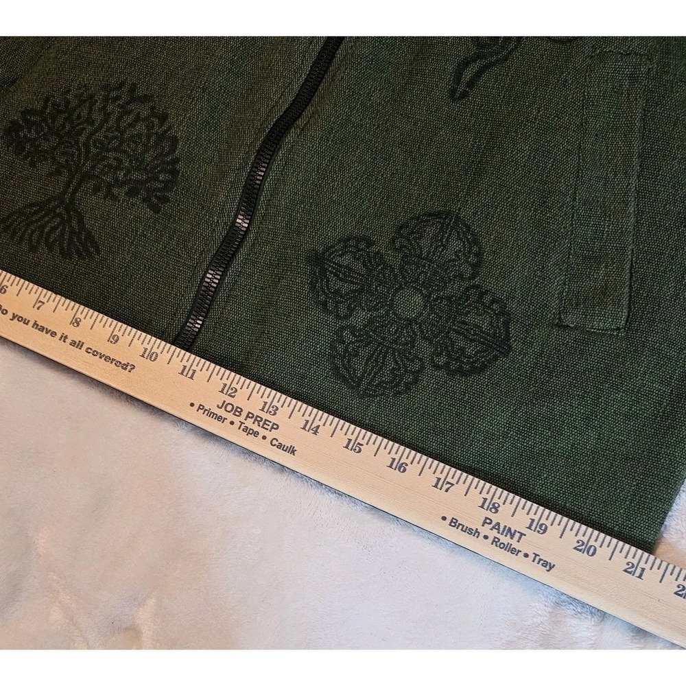 Nepal Handmade Olive Green Bohemian-Style Hoodie Unisex Size Small/Medium - Picture 7 of 10
